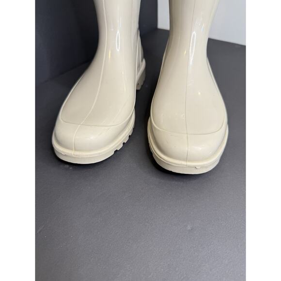 Burberry Plaid Lined Rain Boots Beige Rubber Equestrian Buckle Women’s EU 37 - Picture 6 of 16